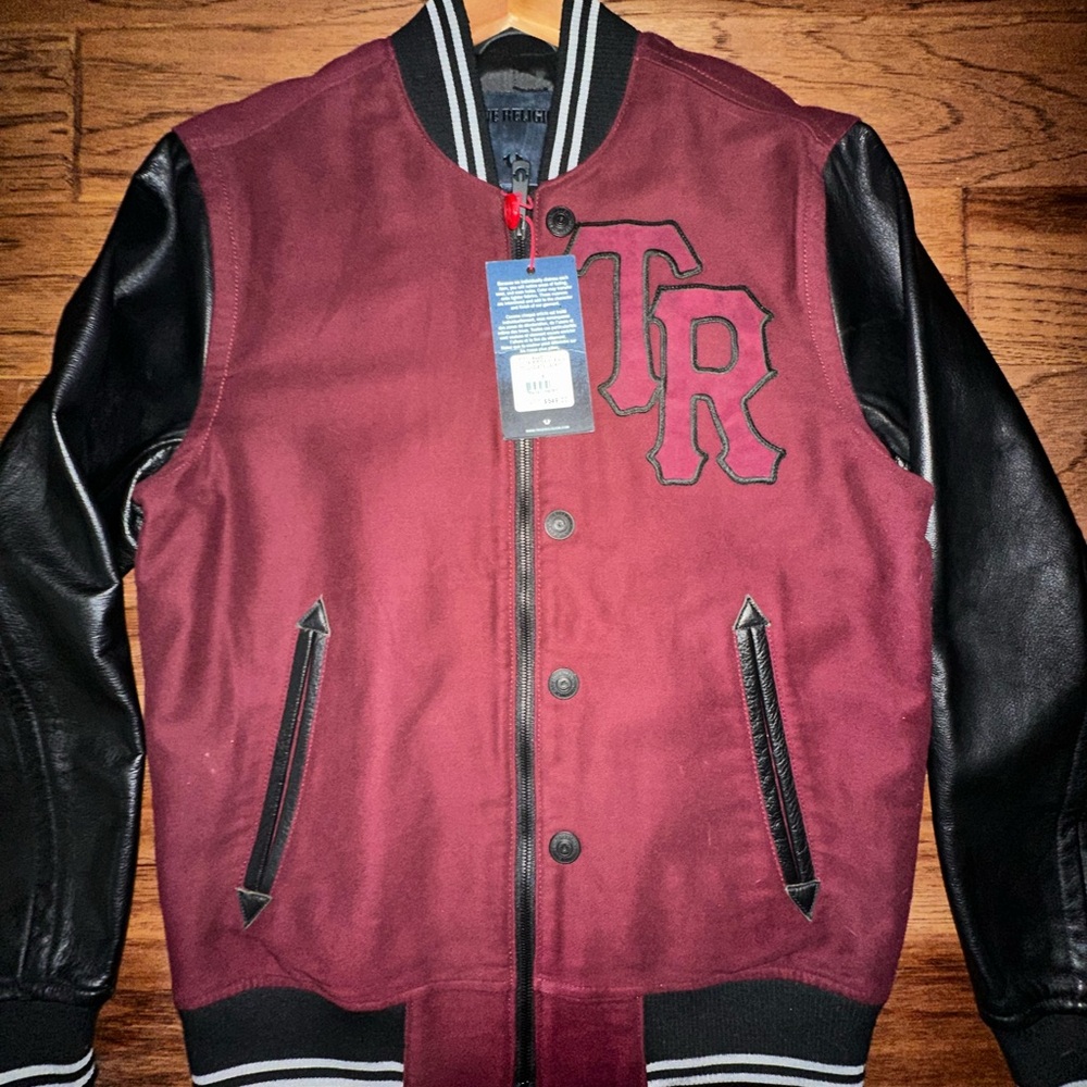 Vintage Leather True Religion Varsity Jacket NWT